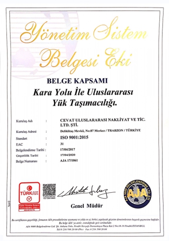 ISO 9001 Turkish Scope